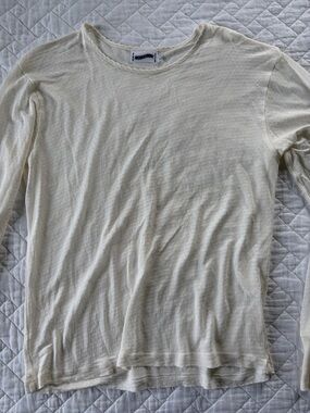 Vintage 100% silk lightweight textured semi sheer soft long sleeve top